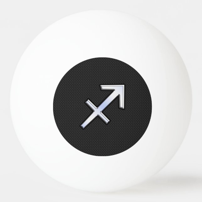 Sagittarius Zodiac Sign on Snake Skin Style Ping Pong Ball (Front)
