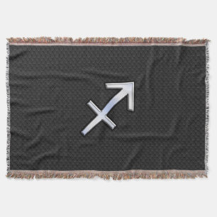 Sagittarius Zodiac Sign on Snake Skin Style Throw Blanket