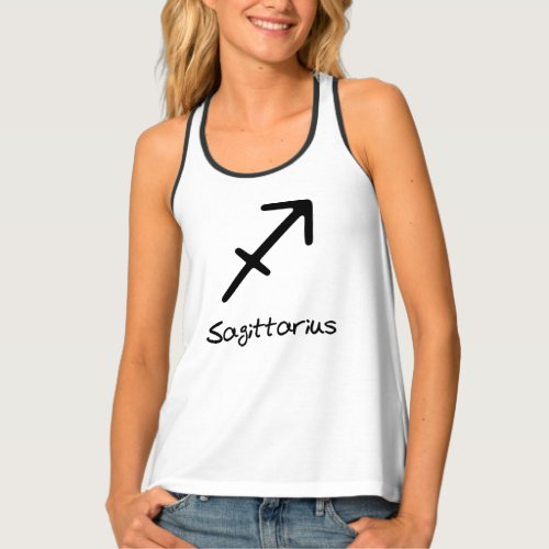 Sagittarius Zodiac Sign on White Background Tank Top