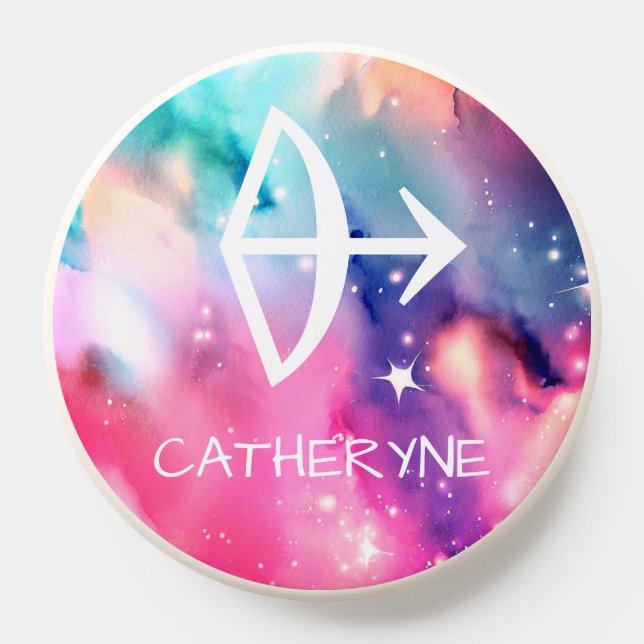 Sagittarius Zodiac Sign Stunning Watercolor Paint PopSocket (Popsocket)