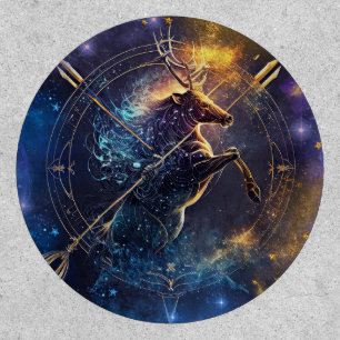 Sagittarius Zodiac Sign Watercolor Design Patch
