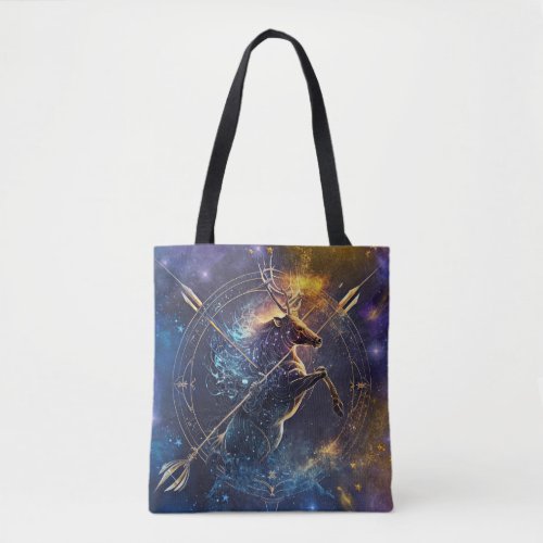 Sagittarius Zodiac Sign Watercolor Design Tote Bag
