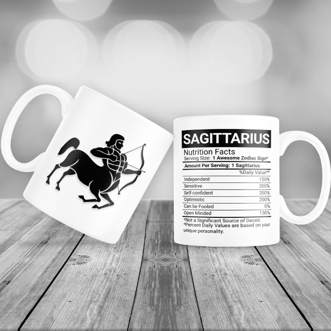Sagittarius Zodiac Sign with Nutrition Facts, Giant Coffee Mug (Creator Uploaded)