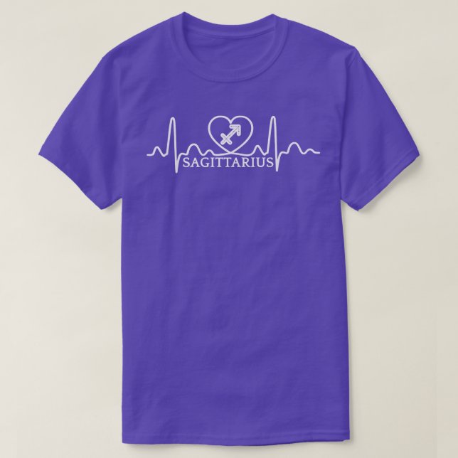 Sagittarius Zodiac signs heartbeat Astrology birth T-Shirt (Design Front)