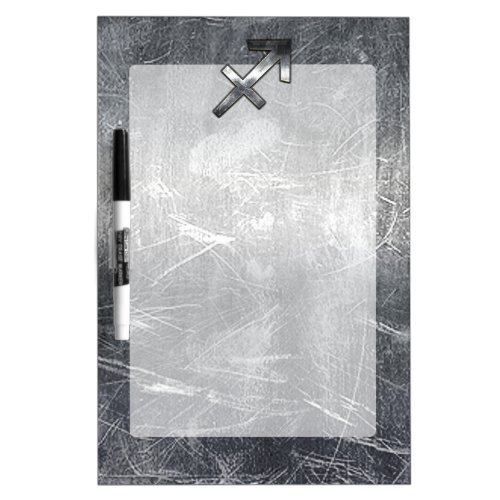 Sagittarius Zodiac Silver Distressed Steel look Dry_Erase Board