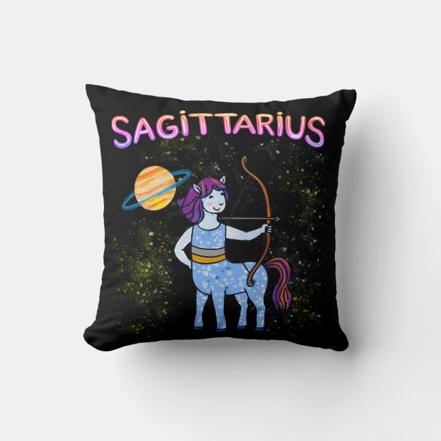 Sagittarius zodiac star constellation throw pillow (Front)