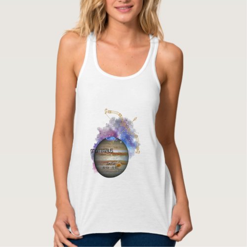 Sagittarius Zodiac Star Sign Jupiter Gold Glitter  Tank Top