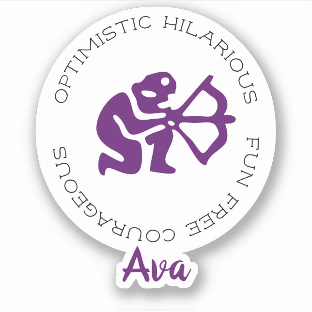 Sagittarius Zodiac Star Sign Traits Sticker (Front)