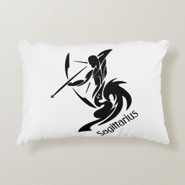 Sagittarius Zodiac Symbol and Sign Accent Pillow (Front)