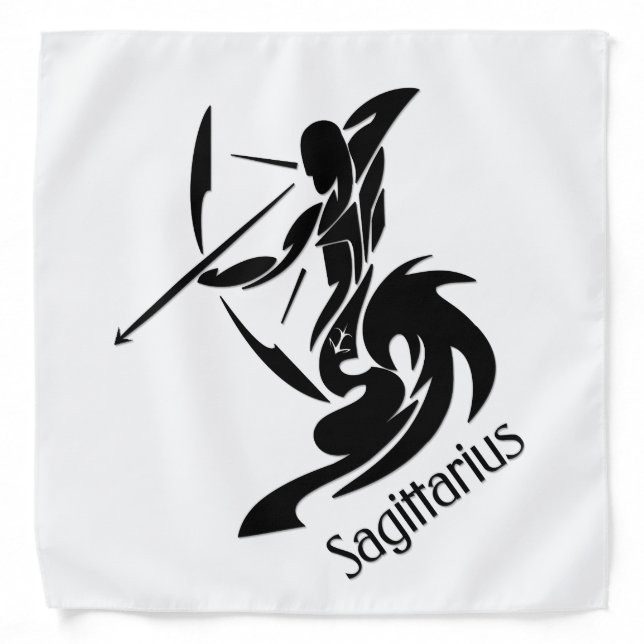 Sagittarius Zodiac Symbol and Sign Bandana (Front)