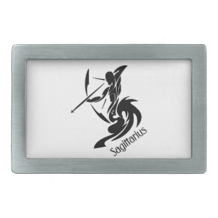 Sagittarius Zodiac Symbol and Sign Belt Buckle