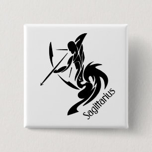 Sagittarius Zodiac Symbol and Sign Button