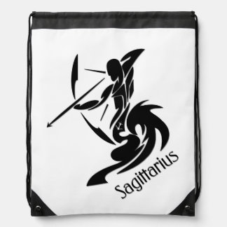 Sagittarius Zodiac Symbol and Sign Drawstring Bag