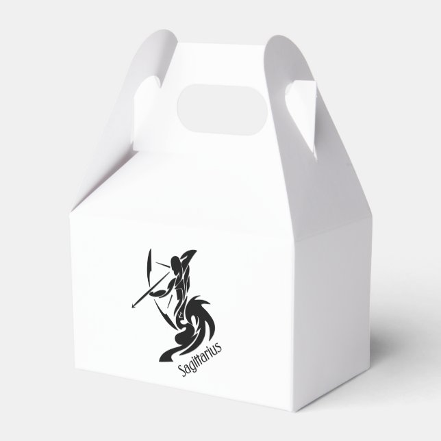 Sagittarius Zodiac Symbol and Sign Favor Boxes (Front Side)