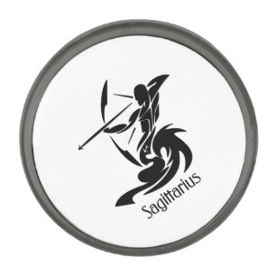 Sagittarius Zodiac Symbol and Sign Gunmetal Finish Lapel Pin
