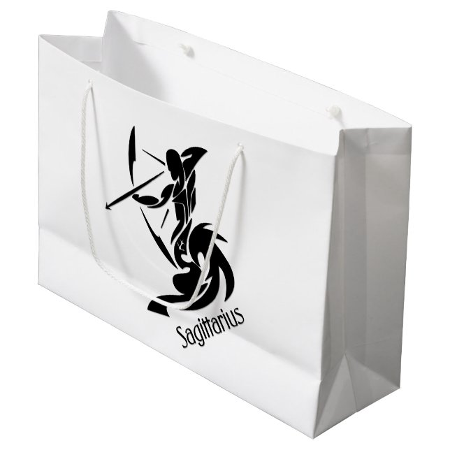 Sagittarius Zodiac Symbol and Sign Large Gift Bag (Front Angled)