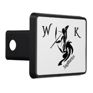 Sagittarius Zodiac Symbol and Sign Monogram Hitch Cover