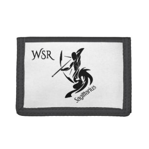 Sagittarius Zodiac Symbol and Sign Monogram Tri-fold Wallet