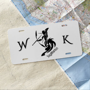 Sagittarius Zodiac Symbol and Sign Personal License Plate
