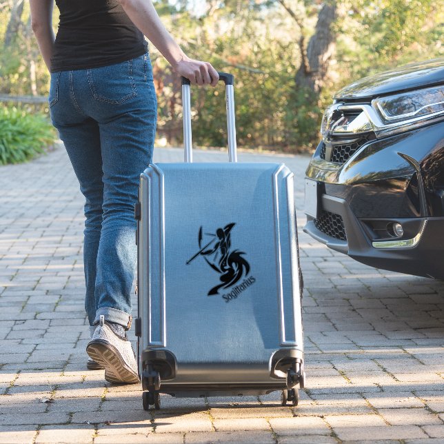 Sagittarius Zodiac Symbol and Sign Sticker (Suitcase Insitu)