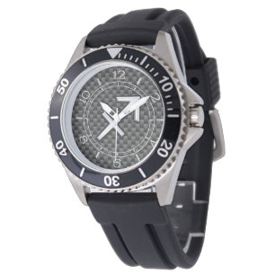 Sagittarius Zodiac Symbol Charcoal Carbon Dial Watch
