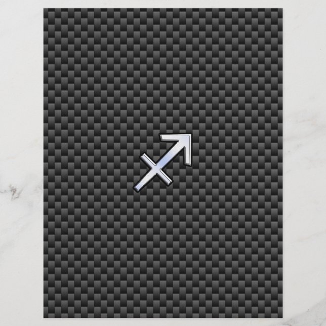 Sagittarius Zodiac Symbol Charcoal Carbon Fiber (Front)
