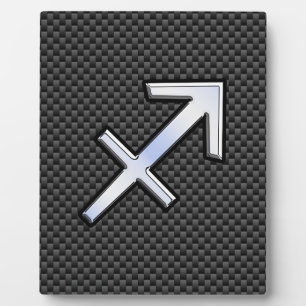 Sagittarius Zodiac Symbol Charcoal Carbon Fiber Plaque