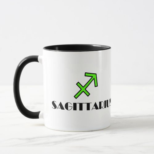 Sagittarius Zodiac Symbol Designer Mug In Green