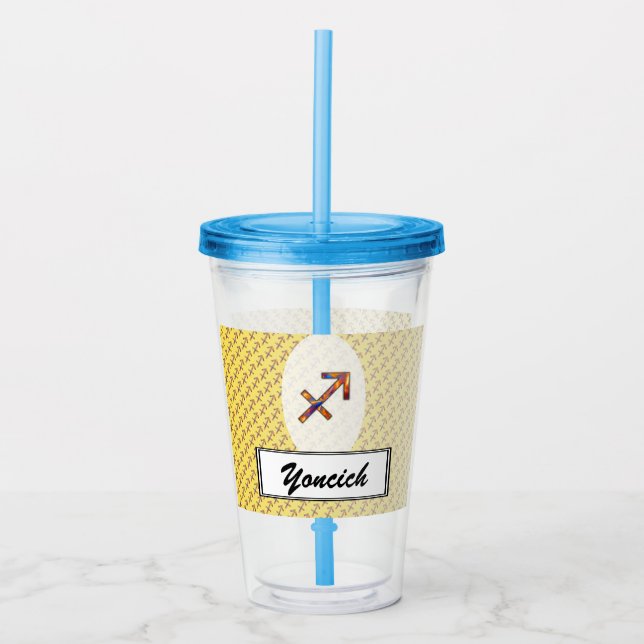 Sagittarius Zodiac Symbol Element by K Yoncich Acrylic Tumbler (Front)
