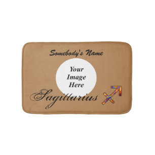 Sagittarius Zodiac Symbol Element by K Yoncich Bathroom Mat