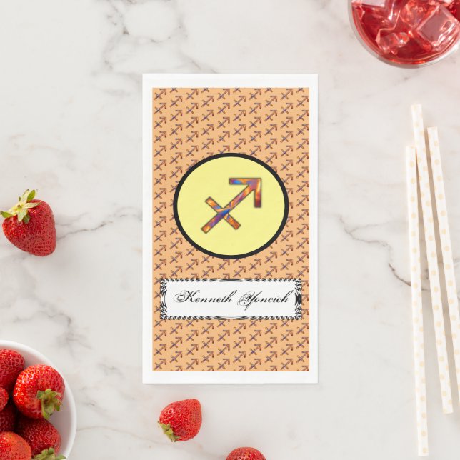 Sagittarius Zodiac Symbol Element by K Yoncich Paper Guest Towels (Insitu)