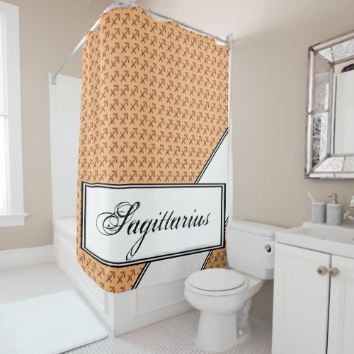 Sagittarius Zodiac Symbol Element by K Yoncich Shower Curtain