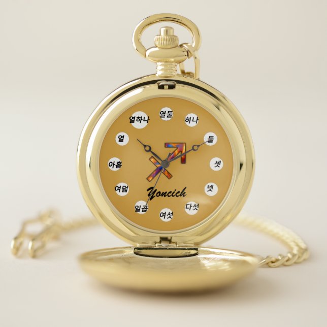 Sagittarius Zodiac Symbol Element(Kf)by K Yoncich Pocket Watch (Inside)