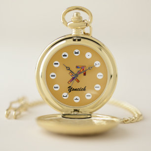 Sagittarius Zodiac Symbol Element(Mf) by K Yoncich Pocket Watch