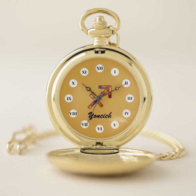 Sagittarius Zodiac Symbol Element(Rf)by K Yoncich Pocket Watch (Inside)
