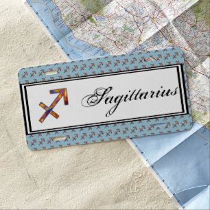 Sagittarius Zodiac Symbol Elmt by Kenneth Yoncich License Plate
