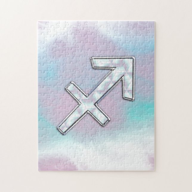 Sagittarius Zodiac Symbol Mother of Pearl Style Jigsaw Puzzle (Vertical)
