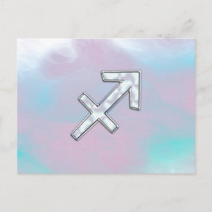Sagittarius Zodiac Symbol Mother of Pearl Style Postcard