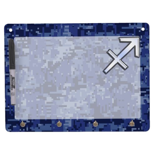 Sagittarius Zodiac Symbol NavyDigital Camouflage Dry Erase Board With Keychain Holder