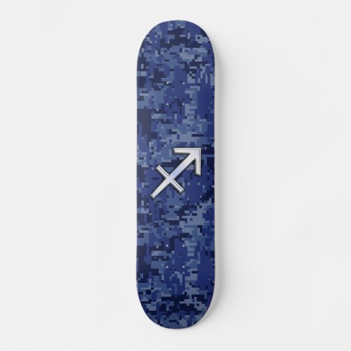 Sagittarius Zodiac Symbol NavyDigital Camouflage Skateboard