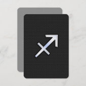 Sagittarius Zodiac Symbol on black snake skin (Front/Back)