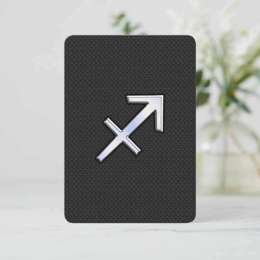 Sagittarius Zodiac Symbol on black snake skin (Standing Front)