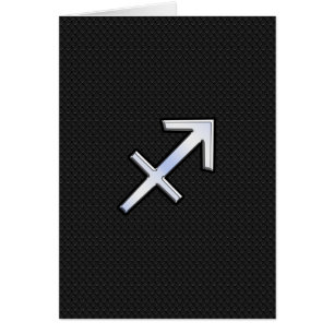 Sagittarius Zodiac Symbol on black snake skin Cards