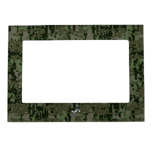 Sagittarius Zodiac Symbol on Green Digital Camo Magnetic Picture Frame