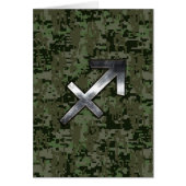 Sagittarius Zodiac Symbol on Woodland Digital Camo (Front)