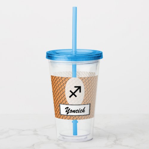 Sagittarius Zodiac Symbol Standard by K Yoncich Acrylic Tumbler