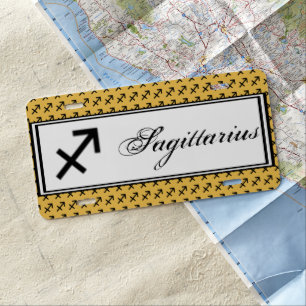 Sagittarius Zodiac Symbol Stnd by Kenneth Yoncich License Plate