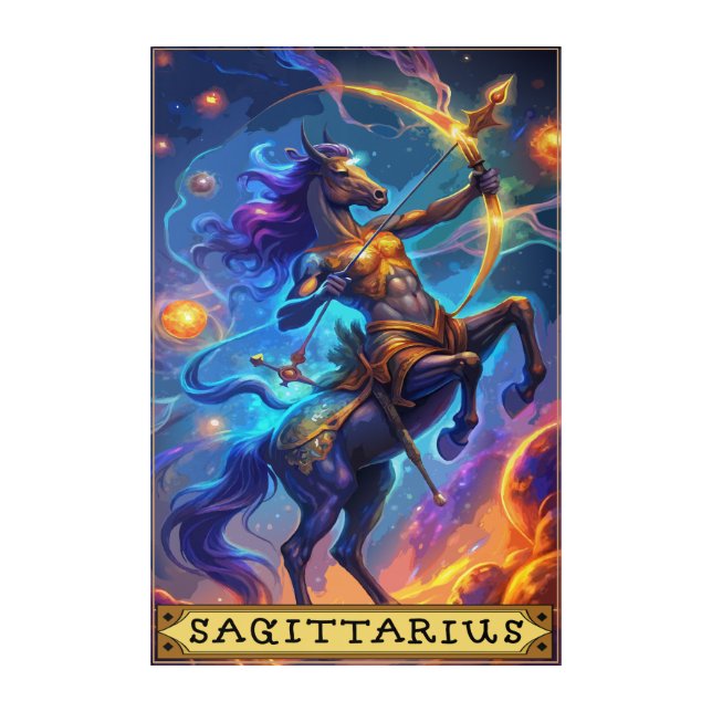 Sagittarius Zodiac tarot Acrylic Print (Front)