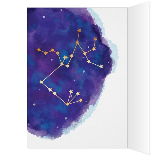 Sagittarius Zodiac Watercolour Artistry Card (Inside (Left))