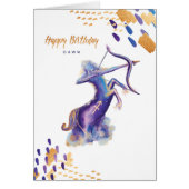 Sagittarius Zodiac Watercolour Artistry Card (Front)